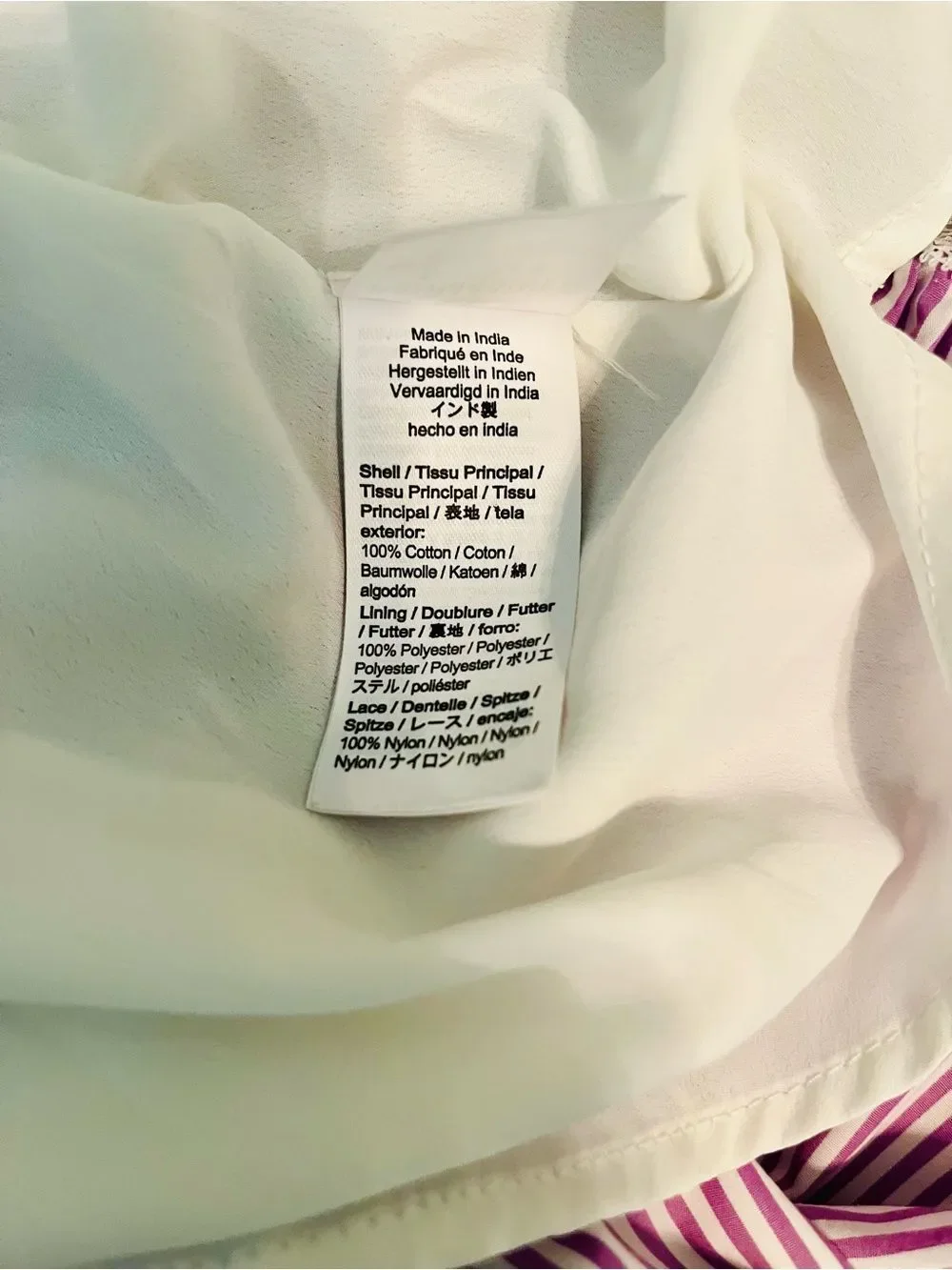 J.Crew Lavender Stripe Tiered Ruffle Midi Dress Lace Trim Cottagecore L￼